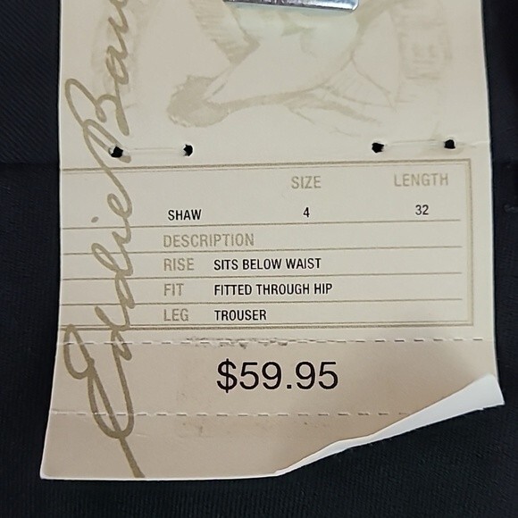 Women's EDDIE BAUER Pants Size 4 Black Shaw Fit Trousers/Dressy - Picture 6 of 8